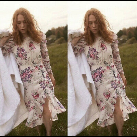 FOR LOVE AND LEMONS ROSS RUCHED RUFFLE MIDI DRESS - Picture 5 of 8